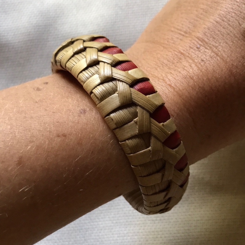 Hawaiian Lauhala Woven Bangle Bracelet